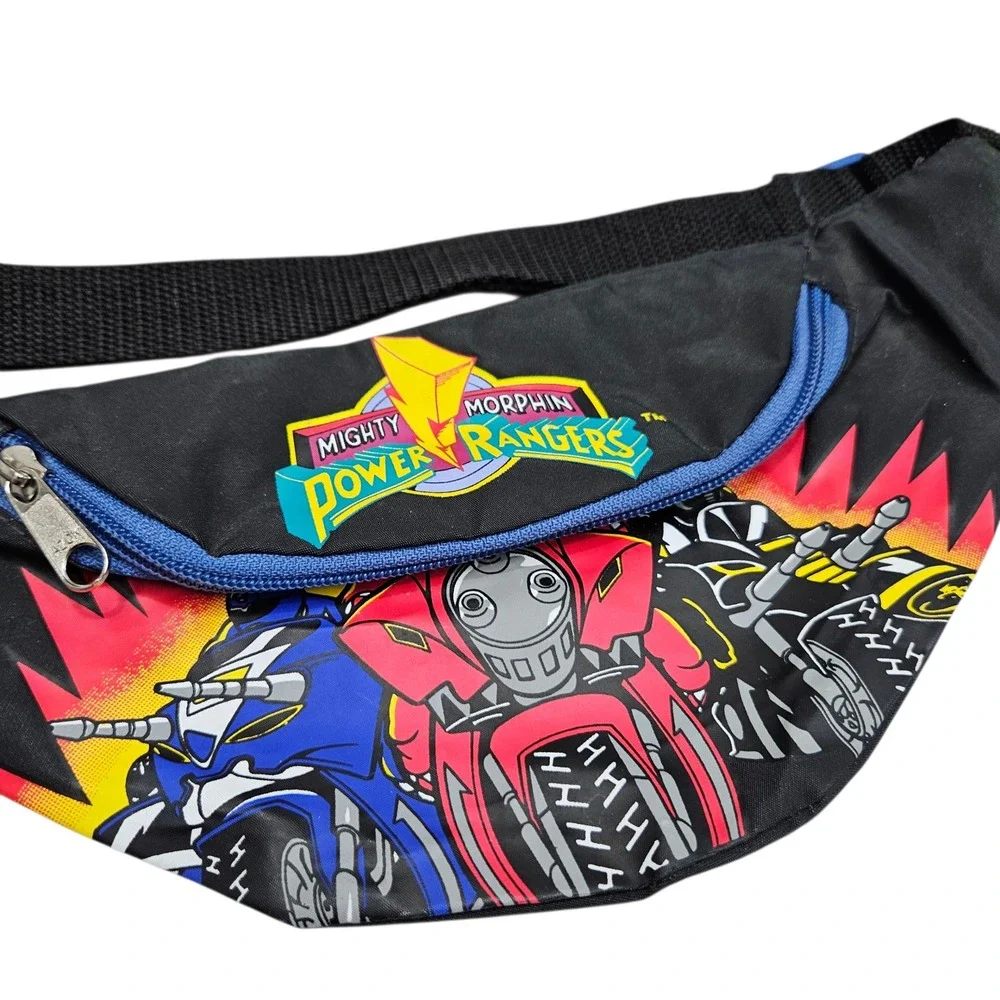 Mighty Morphin‎ Power Rangers Fanny Pack 90s Vintage Kids Black Cartoon
